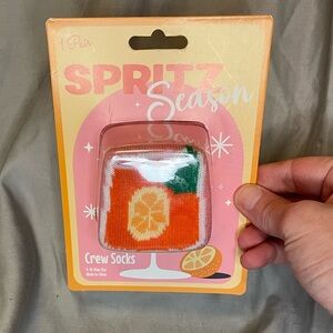 NWT Socks Tropical Orange Drink Crew Socks